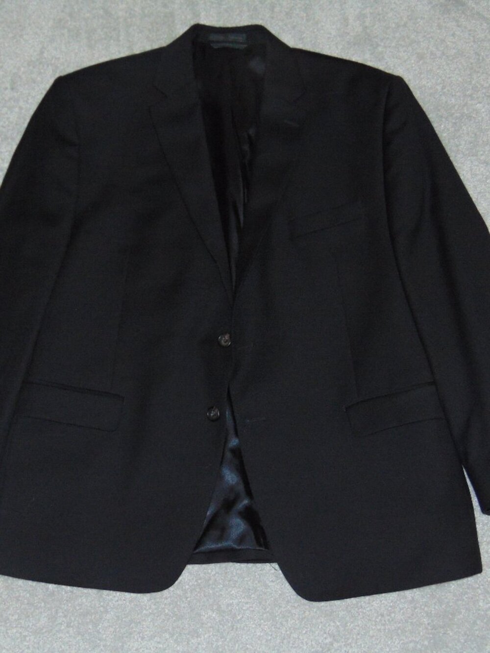 Lauren Ralph Lauren Men Blazer Size 44S Solid Black Coat Jacket Wool